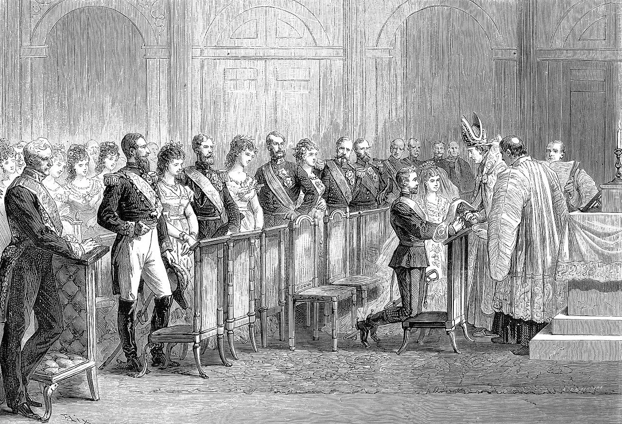 Matrimonio religioso della Principessa Luisa del Belgio con il Principe Filippo di Sassonia - Coburgo, Gotha, Kohary, Palazzo Reale (Bruxelles)